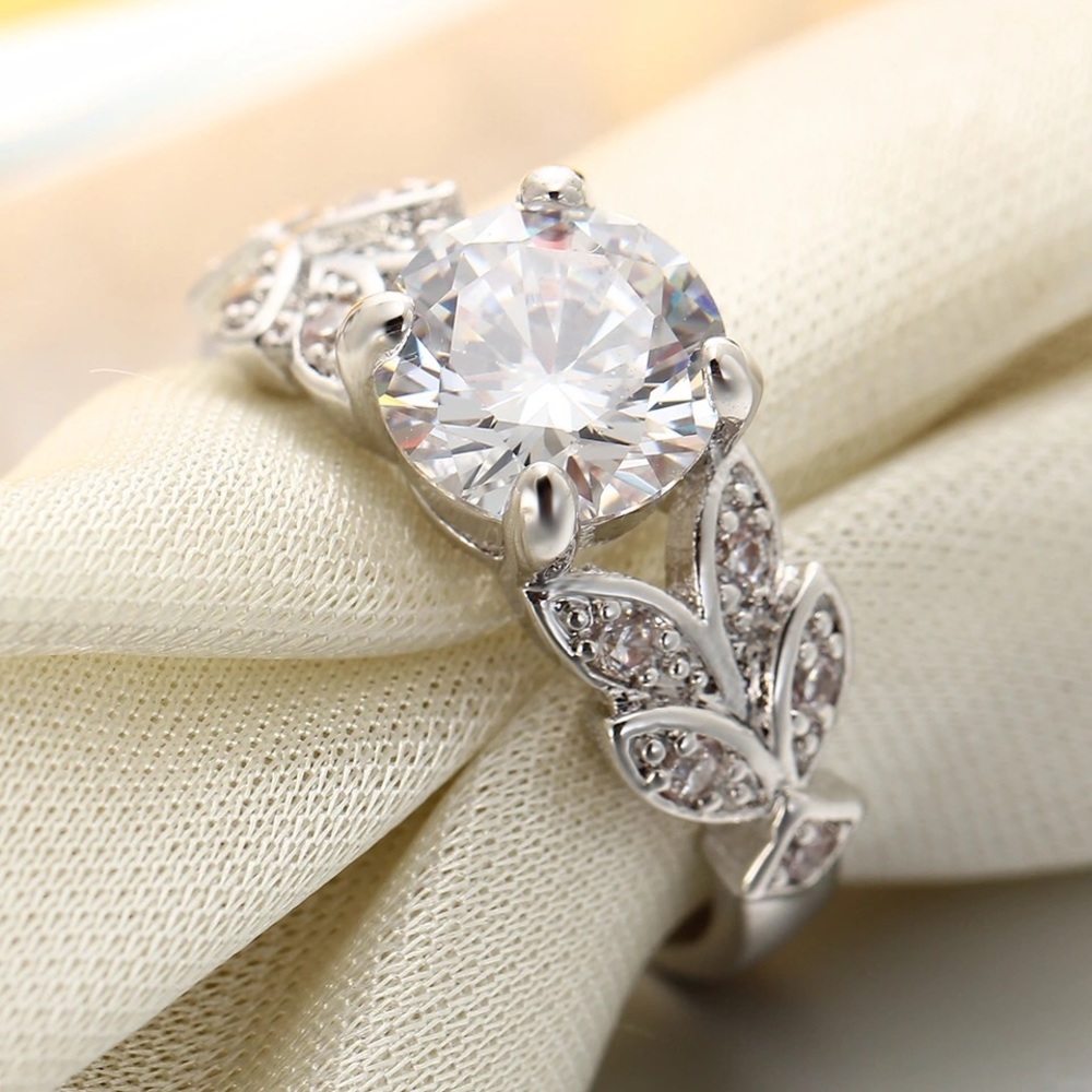 Sparkling Silver Plated Crystal Ring